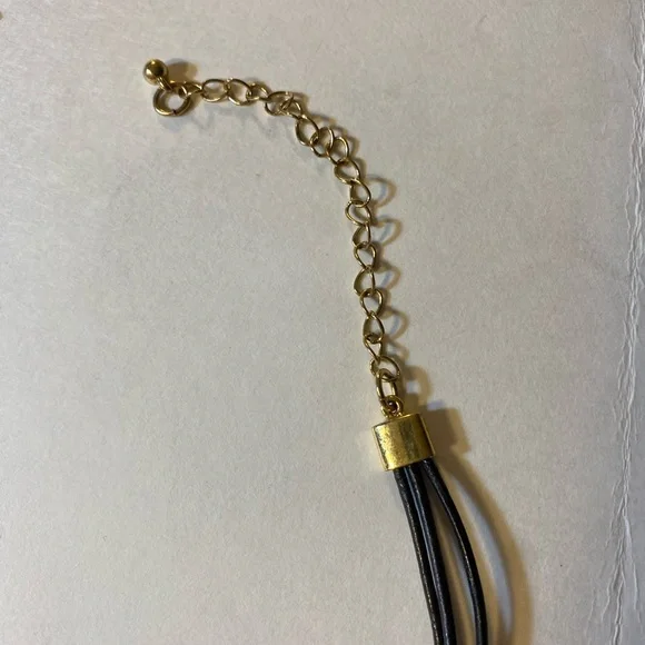 Lia Sophia, Vintage, Necklace, Gold & Black, w Gold Round Pendant (removable) - Picture 6 of 6